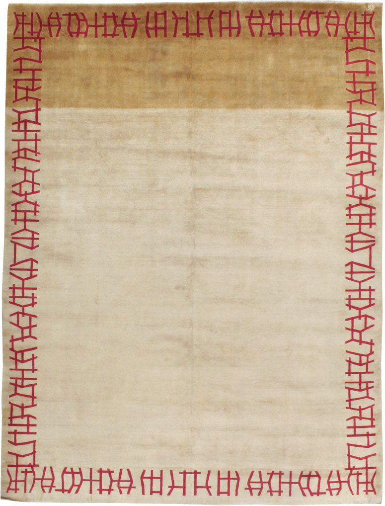 Vintage Persian Amoghli Mashad Modernist Carpet, No.14536 - Galerie Shabab