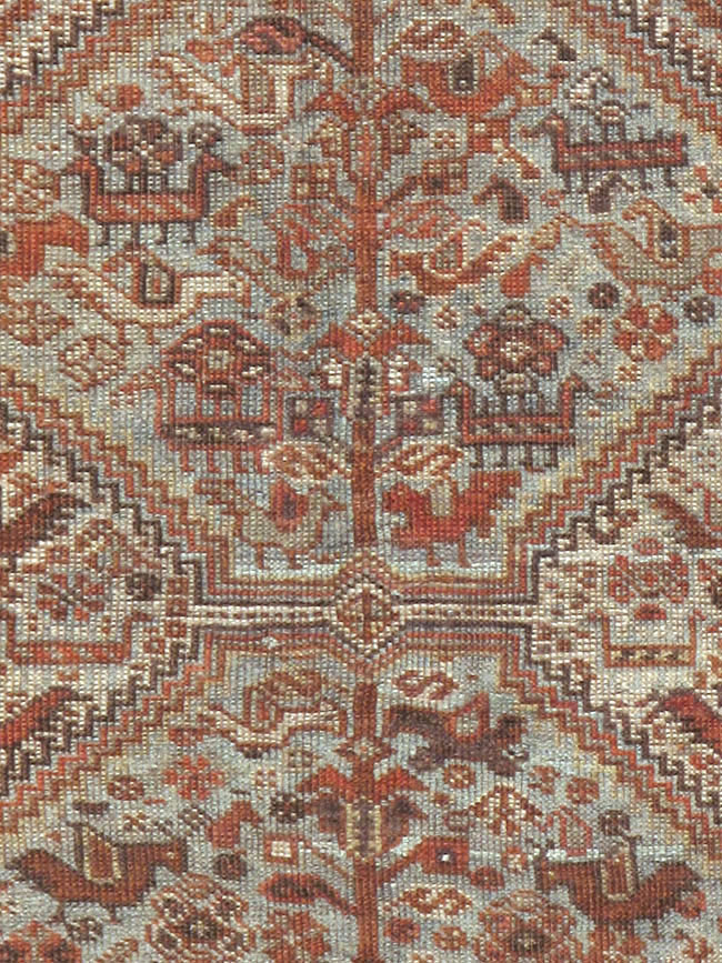 Antique Persian Shiraz Square Rug, No.20706 - Galerie Shabab