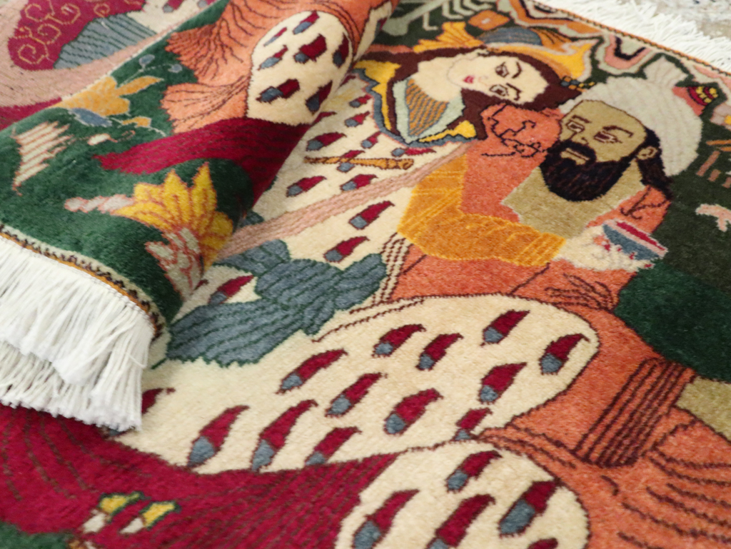 Vintage Persian Tabriz Pictorial Rug, No. 27810