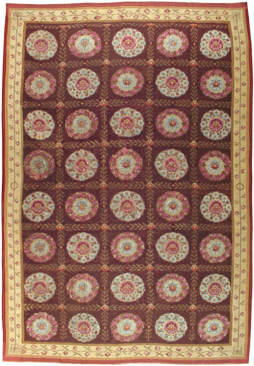 Antique French Aubusson Carpet, No.8905 - Galerie Shabab