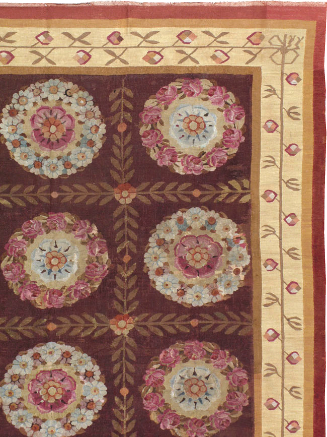 Antique French Aubusson Carpet, No.8905 - Galerie Shabab
